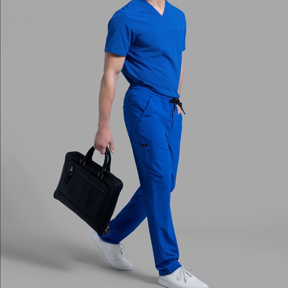 Slim Drawstring Pant- Royal Blue Men Scrubs